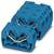 Kék elektromos csatlakozók kompakt kialakítással, több sarkú vezetékcsatlakozásokkal, elektromos telepítésekben használva.