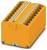Narancssárga csatlakozósor több csatlakozási ponttal, amelyet elektromos vezetékek kompakt elrendezésben történő rögzítésére használnak.