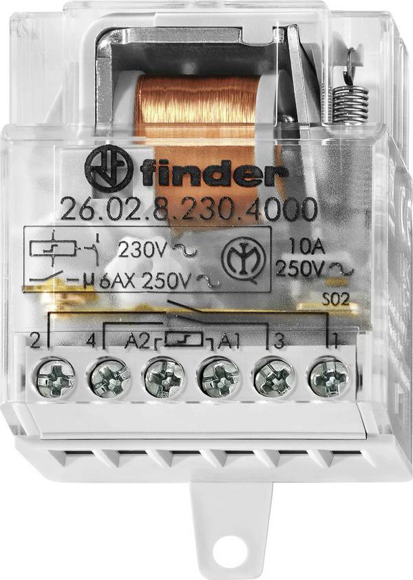 Áramlöket kapcsoló Falba süllyesztett Finder 26.02.8.012.4000 2 záró 12 V/AC 10 A 2500 VA  1 db