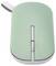 Menta zöld vezeték nélküli számítógépes egér elegáns dizájnnal, ezüst görgetőkerékkel és a tetején textil hurokkal, amellyel könnyen hordozható.