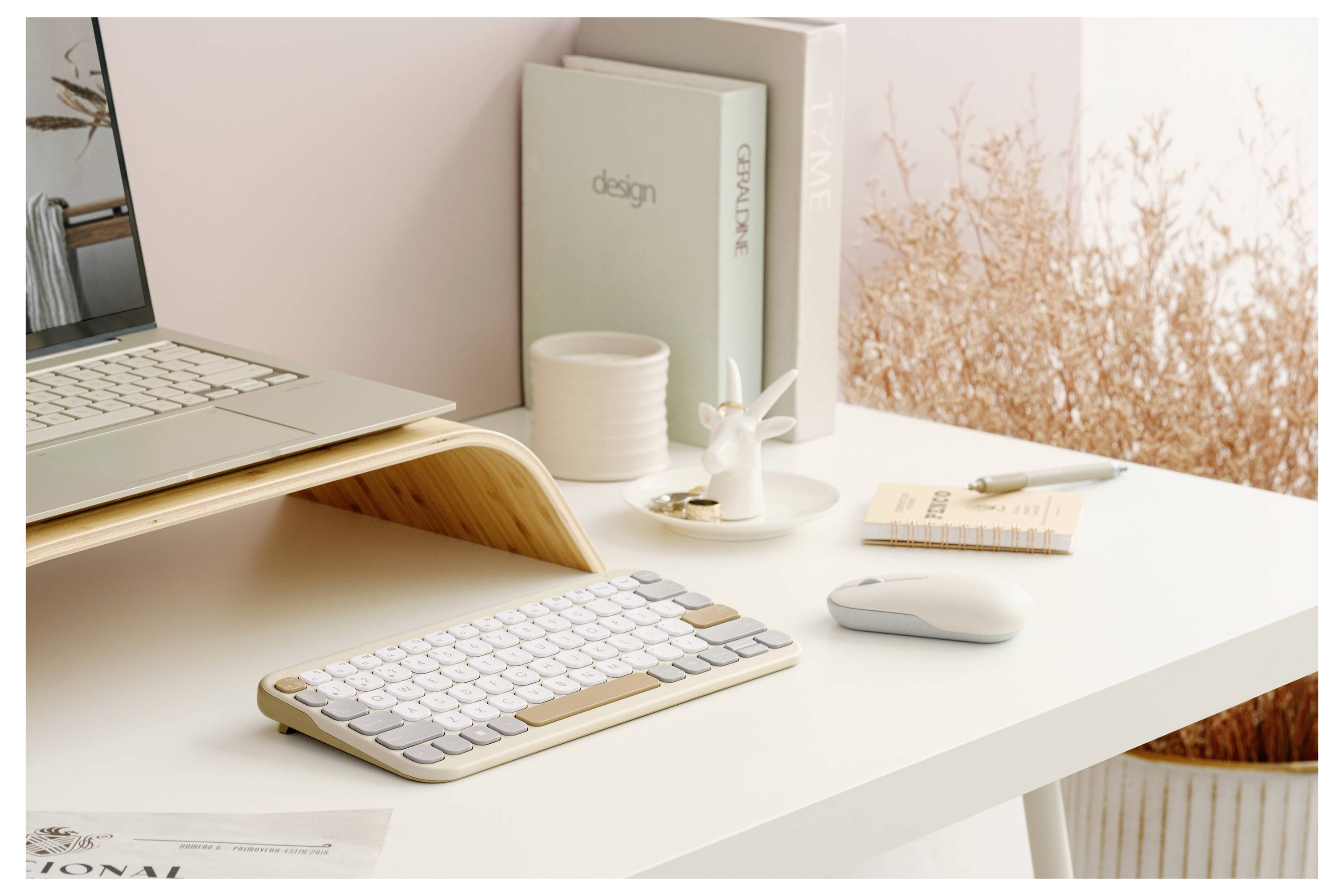 Asus KW100 KEYBOARD/BG/GE/81 Billentyűzet Bluetooth™ Bézs, Szürke, Fehér-10