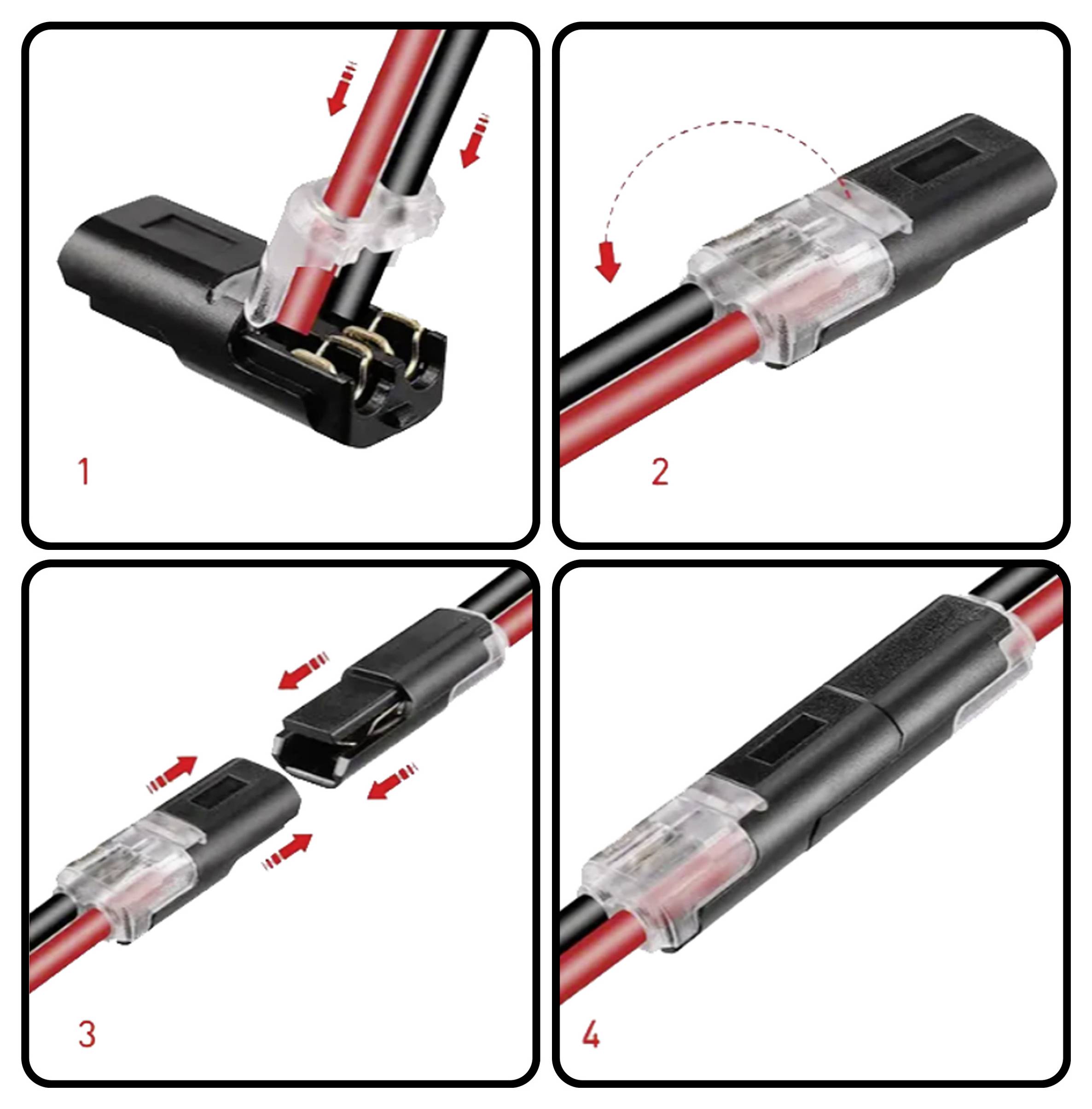 TRU COMPONENTS TC-14376136 Gyorscsatlakozó hajlékony: 0.35-0.75 mm² merev: 0.35-0.75 mm² Pólusszám: 3 30 db Fekete-3