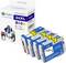 Egy doboz 'G&G Tintapatron 34XL' felirattal, amelynek előterében négy tintapatron látható fekete, ciánkék, bíbor és sárga színekben.
