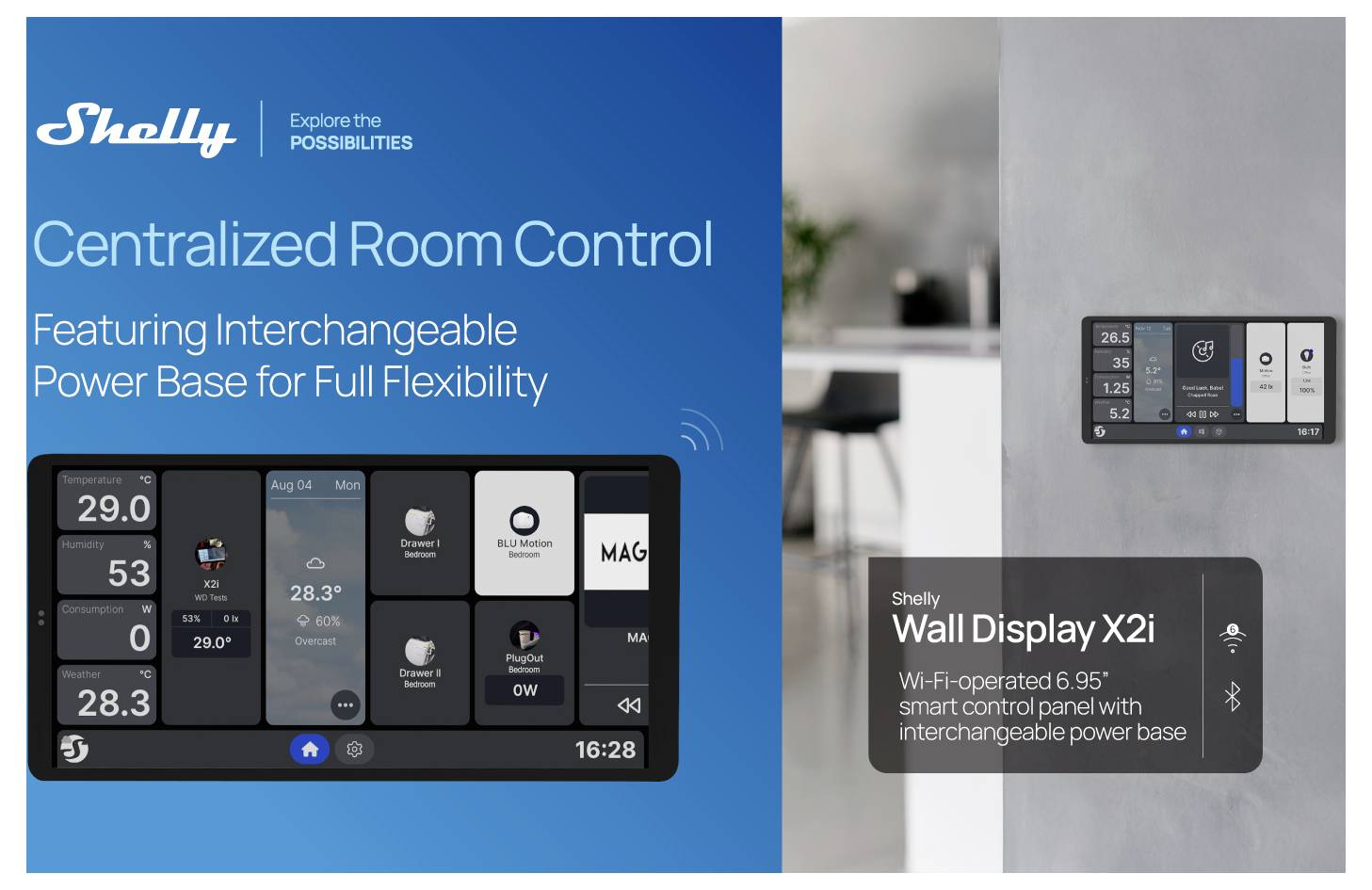 Shelly Wall Display X2i Silver Shelly Fali érintőkijelző Wi-Fi, Bluetooth-16