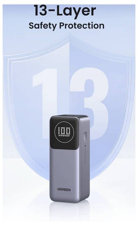 UGREEN UGREEN PB724 12K 100W PowerBank 1C1A Powerbank 12000 mAh Szürke-13