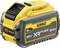 Dewalt 18V XR Flexvolt 54V 9Ah lítium-ion akkumulátor fekete és sárga házióval, a termék márkázásával és műszaki adataival