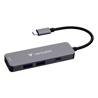 Verbatim USB-C hub HDMI, USB-A és USB-C portokkal egy kábelen, amely több eszköz laptophoz való csatlakoztatásához használható.