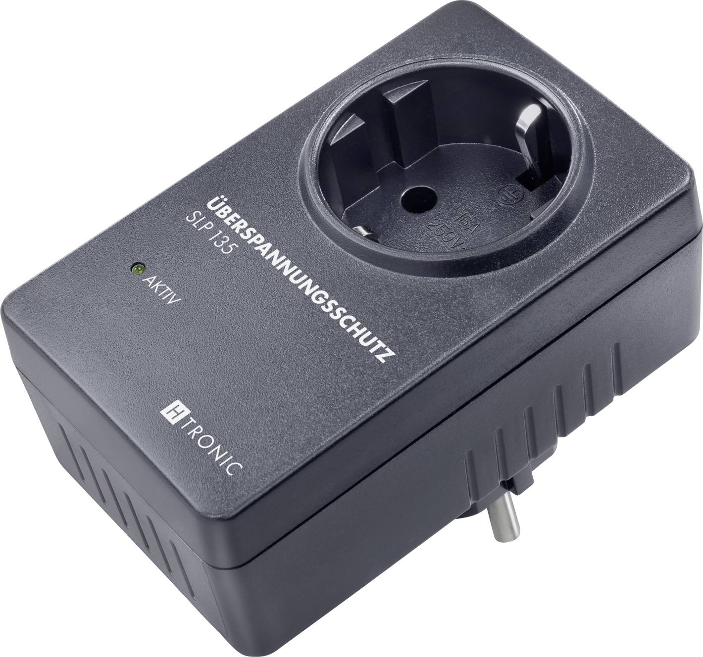 H-Tronic 1114790 Túlfeszültség ellen védő köztes dugalj Fekete-0