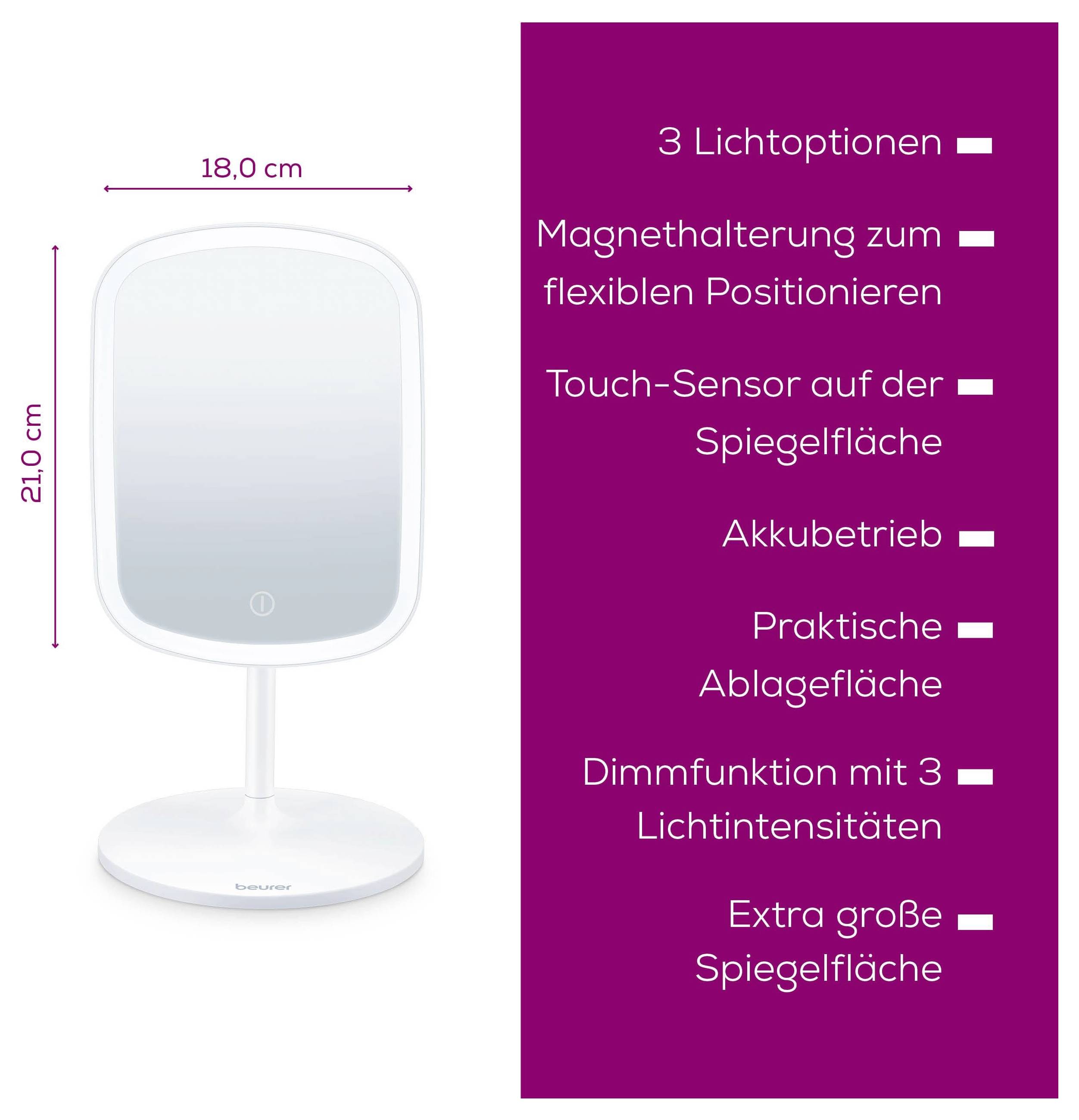 'Tükör 3 fénylehetőséggel, mágneses rögzítéssel, érintésérzékelővel, akkumulátoros üzemeltetéssel, polcfelülettel, dimmer funkcióval, extra nagy tükörfelülettel.'