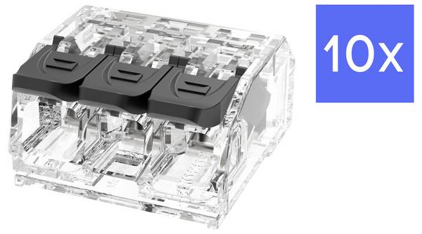 Degson DGBSC-SG01/4-03P (17-306ZH)  Vezetékösszekötő hajlékony: 0.2-4 mm² merev: 0.2-4 mm² Pólusszám: 3 10 db Fekete darab