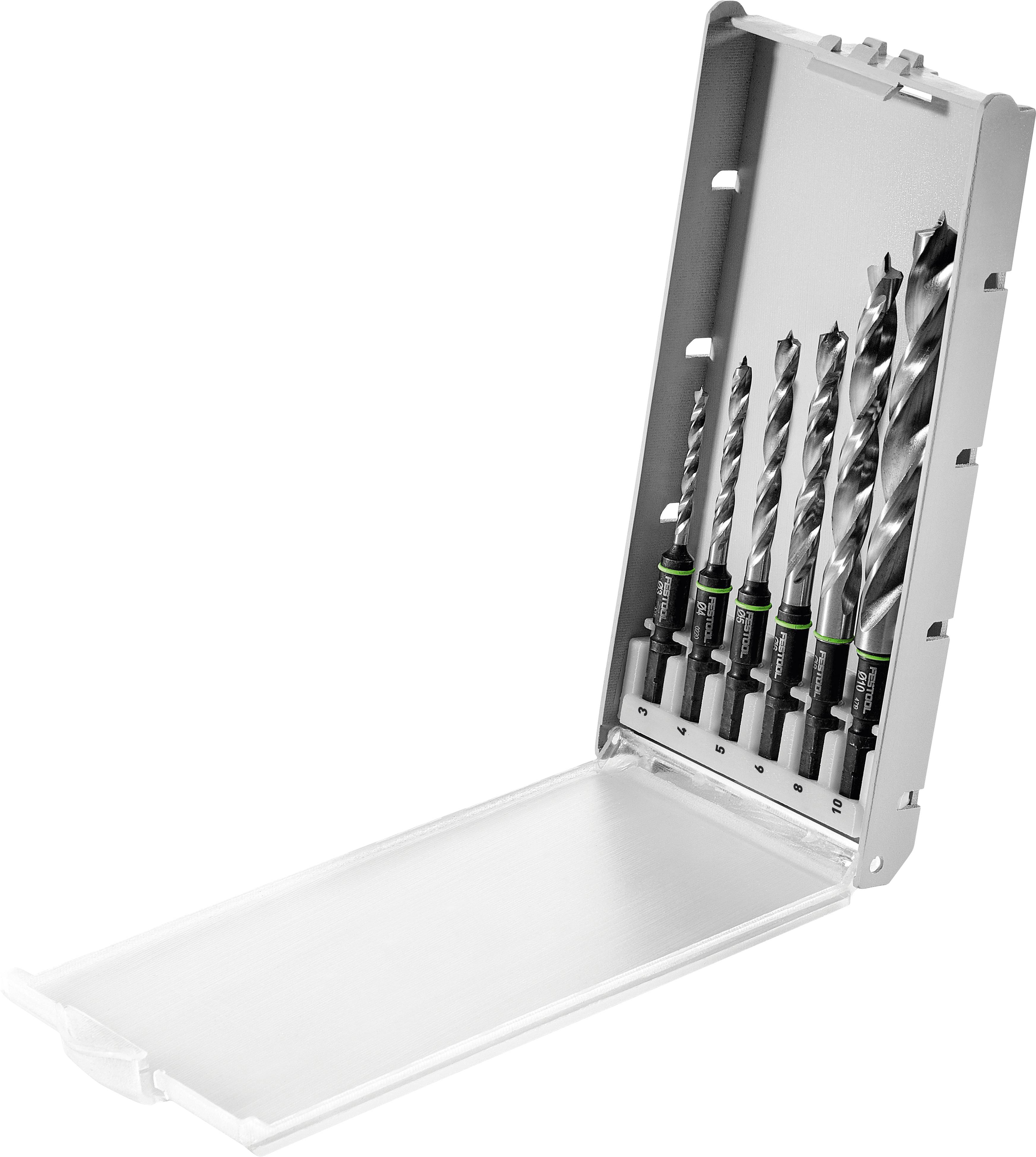 Festool 577396 BKS SYS3 D3-10 CE/W Fúró készlet 3 mm, 4 mm, 5 mm, 6 mm, 8 mm, 10 mm-0