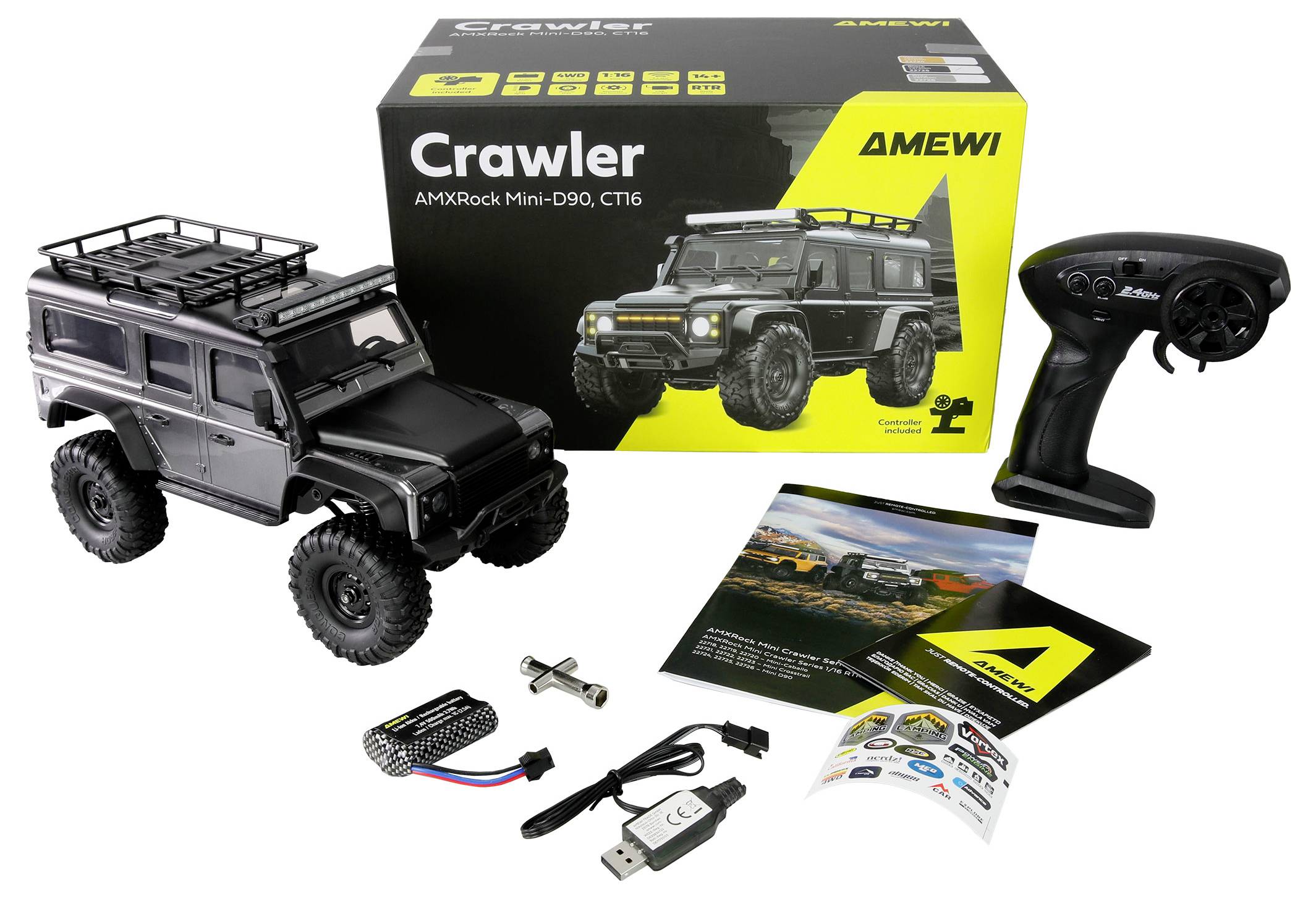 Amewi RC-Modell 1:16 Brushed Jármű Elektro Crawler 4WD RtR 2,4 GHz-1