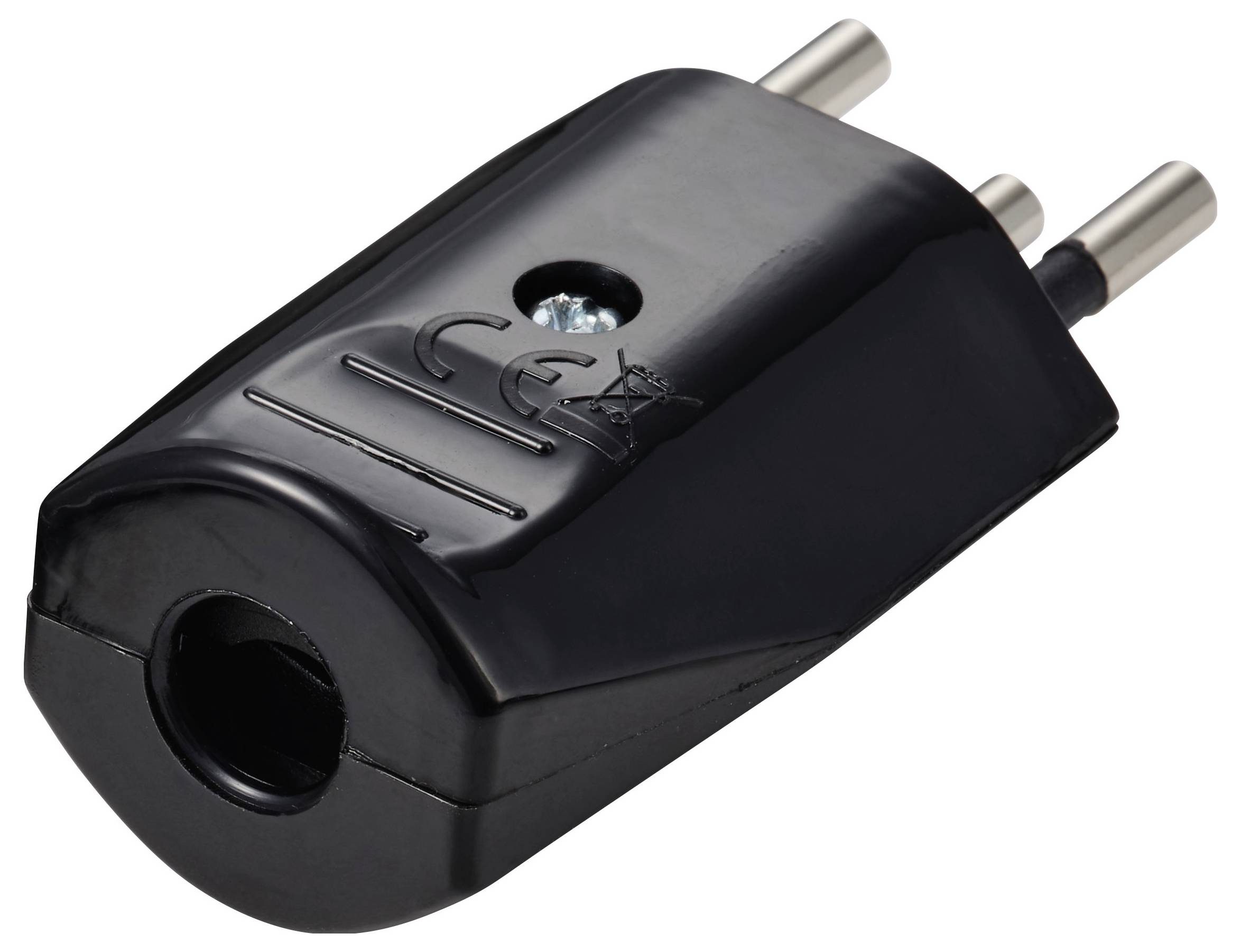 Sygonix SY-7279262 Hálózati dugó, svájci Műanyag 250 V/AC Fekete-1