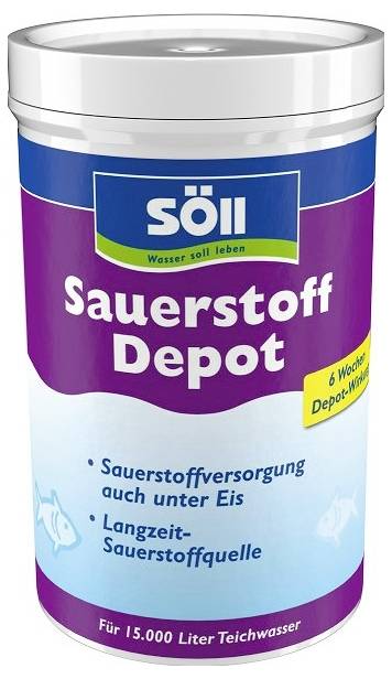 Söll Sauerstoff Depot tó oxigén kiegészítő tárolója, amely jégalatti oxigénellátásra van felcímkézve, és 15 000 liter tavi víz hosszú távú oxigénforrásaként szolgál.