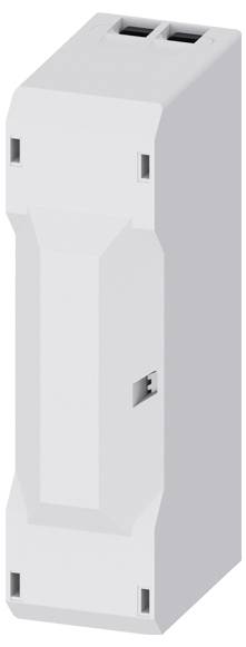 Egy fehér, téglalap alakú elektronikai alkatrész két nyílással a tetején, amelyet nagyobb rendszerbe való integrációra terveztek.