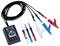 'Egy többfunkciós fázisteszter színes tesztfejekkel és krokodilcsipeszekkel, digitális felülettel az elektromos teszteléshez.'
