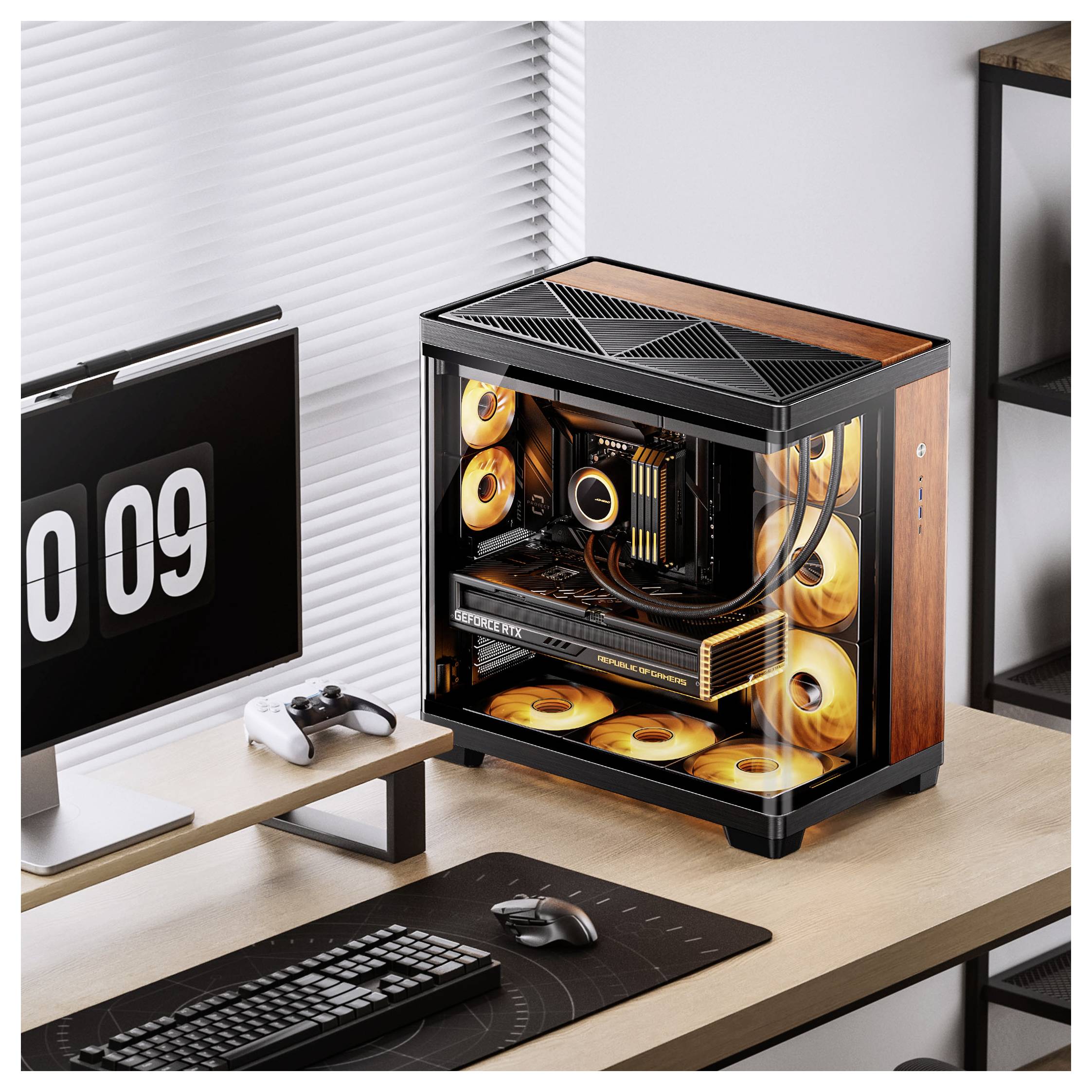 Jonsbo Midi torony Ház, Gaming doboz, Számítógép ház Fekete-1