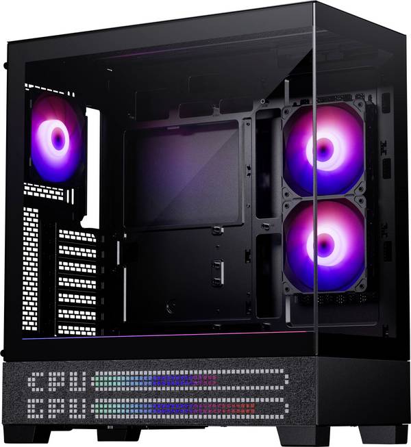 Phanteks XT View Matrix Midi torony Számítógép ház, Ház, Gaming doboz  Fekete