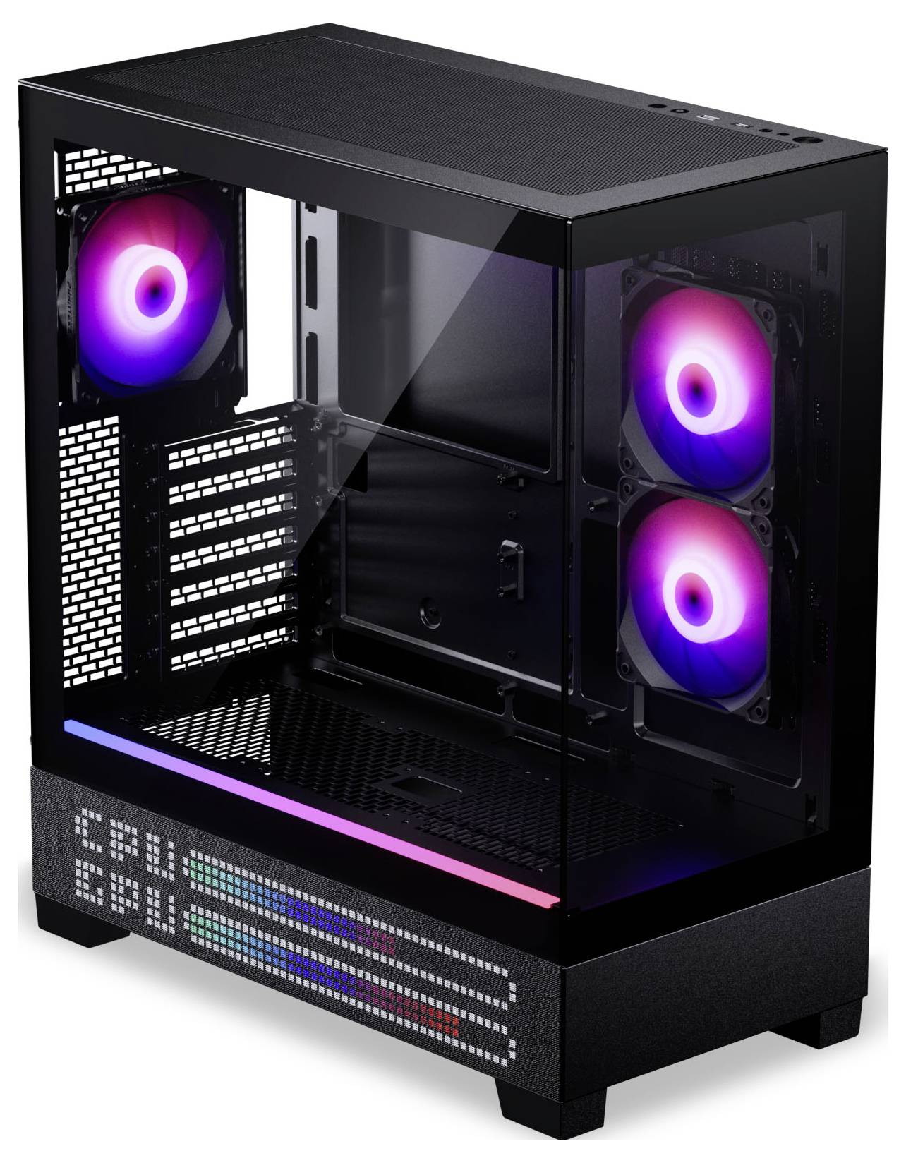 Phanteks XT View Matrix Midi torony Számítógép ház, Ház, Gaming doboz Fekete-3