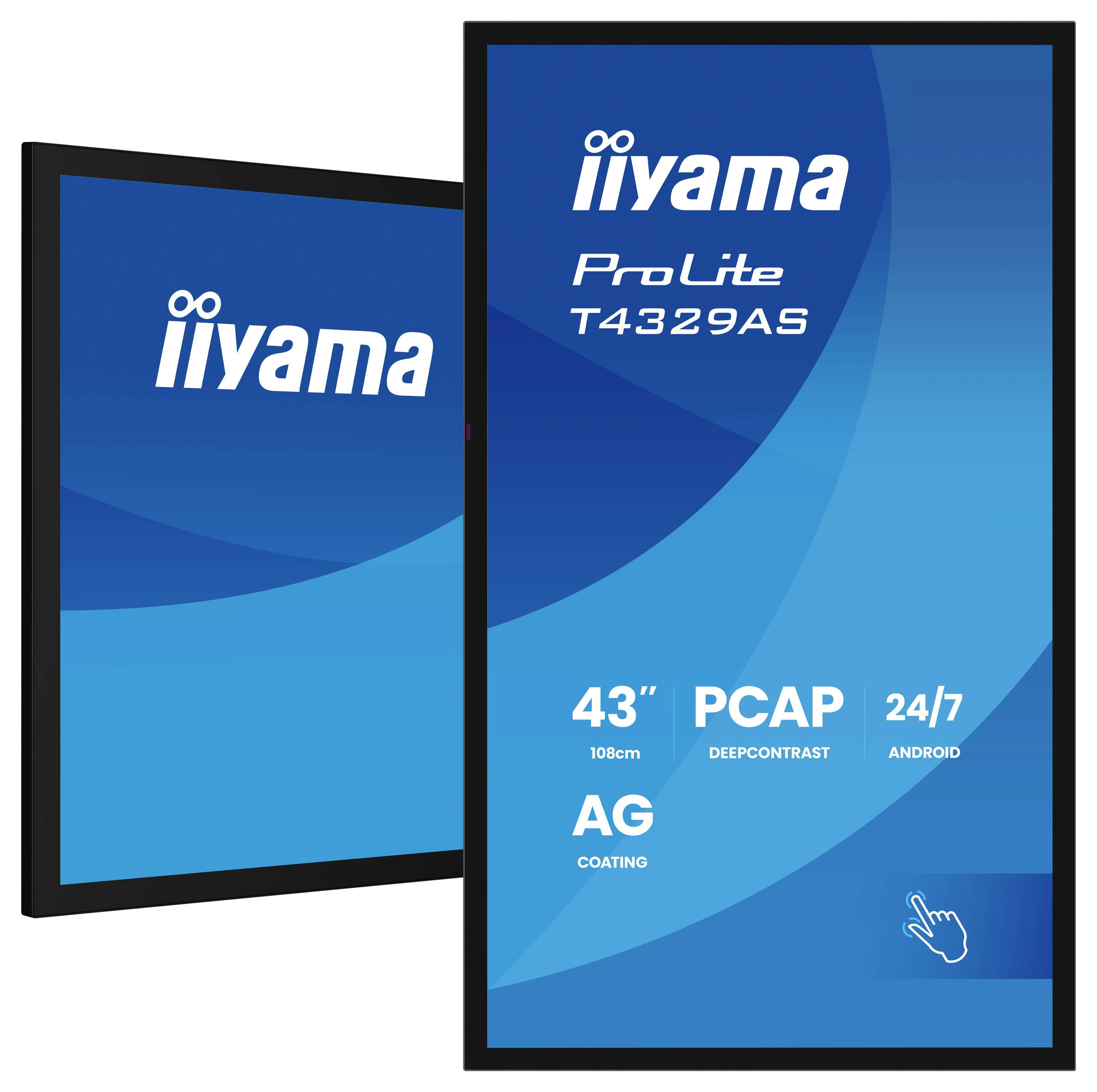Iiyama ProLite Digital Signage kijelző EEK: G (A - G) 108 cm (42.5 coll) 3840 x 2160 Pixel 24/7 Android™, Érintőkijelző,-5