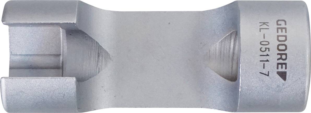 „Ezüstszínű GEDORE KL-0511-7 autószerszám fogazott végekkel, amelyet specifikus autóalkatrészek eltávolítására vagy behelyezésére használnak."