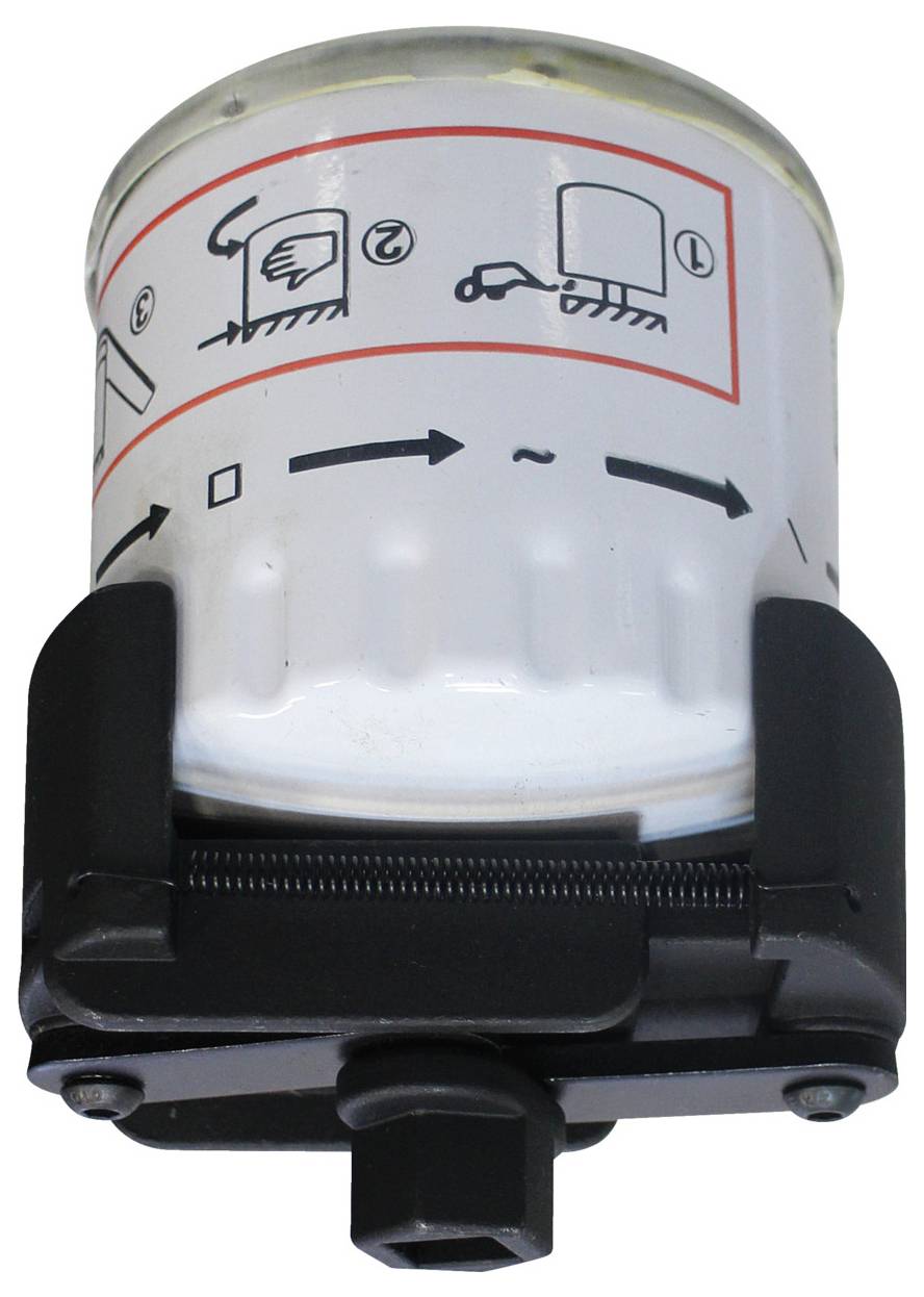 Olajszűrő kulcs, amely egy olajszűrőhöz csatlakozik, részletes használati útmutatással, beleértve a forgatási irányt és a szerelési lépéseket.