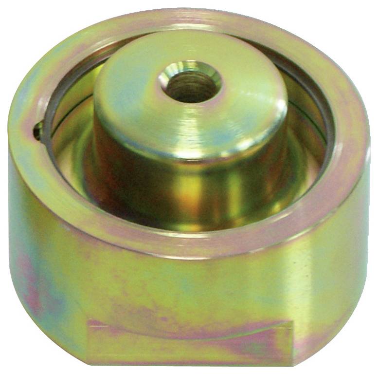 Egy fémből készült görgőcsapágy körös kialakítással, irrizáló felülettel és központi lyukkal, amely jellemzően mechanikai alkalmazásokban használatos.