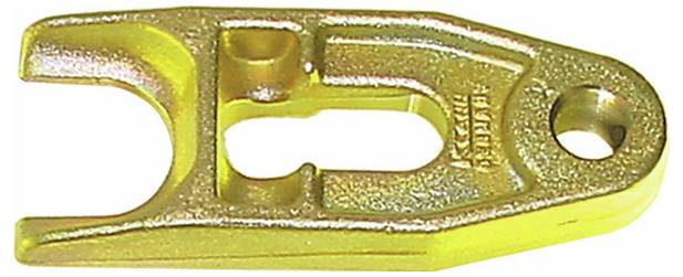 'Arany fémes autómotív szerszám U-alakú végével és csatakozási lyukkal, mechanikai alkatrészek rögzítésére vagy beállítására tervezve.'