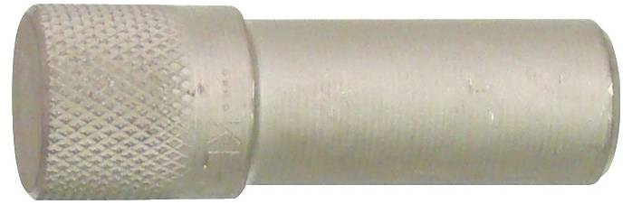 Egy hengeres fémdarab textúrált griffel az egyik végén.