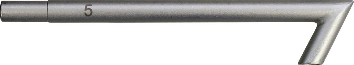 Egy fém szerszám, hajlított rúd alakú, az „5" számmal megjelölve.