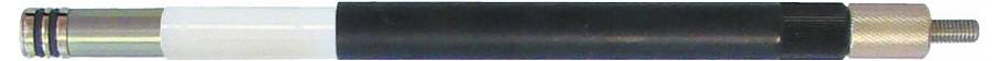 Fémkomponensekkel és fekete burkolattal rendelkező hengeres szerszám, amelyet valószínűleg ipari vagy mechanikai alkalmazásokban használnak.