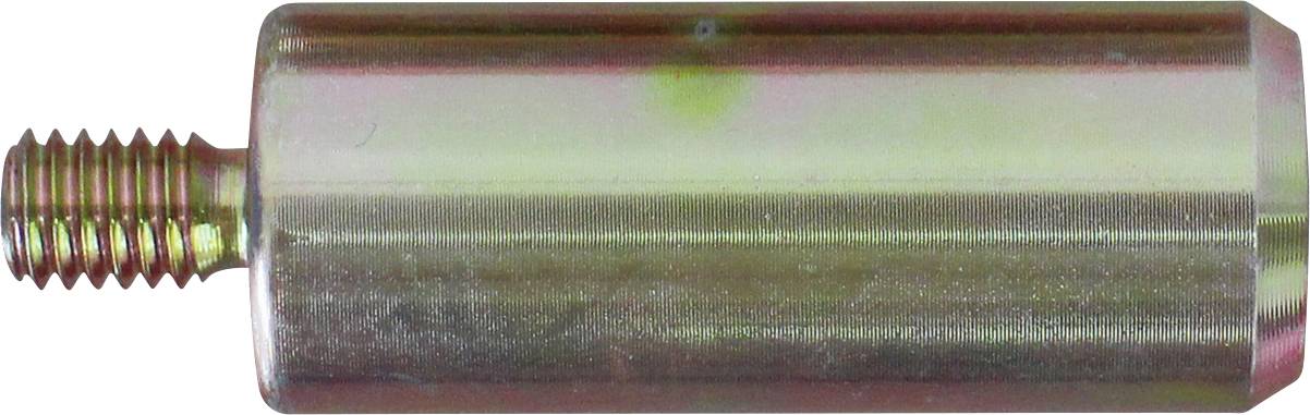 Egy hengeres fémelem, amelynek egyik végén menetes csavar található, és valószínűleg mechanikai vagy ipari alkalmazásokban használható.