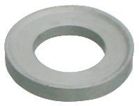 Lapos, kerek fémkorong központi furattal, mechanikai alkalmazásokban használatos.