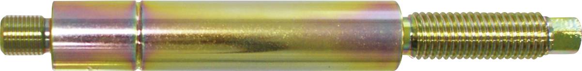 Egy fémes U-alakú csatoló konzol félkör alakkal és két oldalsó furattal, valamint egy hasonló alakú, kisebb, külön fémes alkatrész.