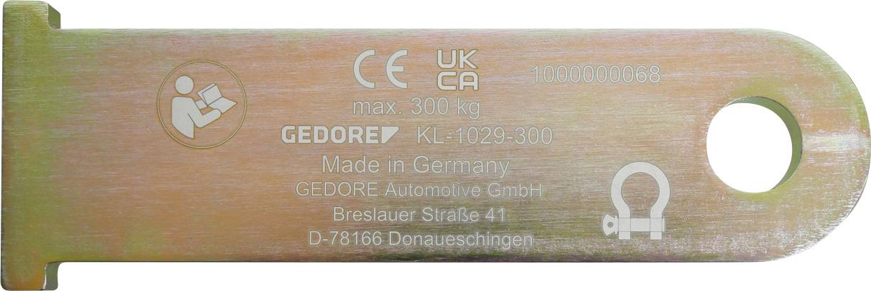 Egy fémből készült szerszámtartó tábla „GEDORE KL-1028-300" jelöléssel, amely 300 kg maximális terhelhetőséggel rendelkezik, a német GEDORE Automotive GmbH gyártotta.