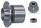 Egy kerékagycsapágy-szerelv csapággyal, karimával és rögzített csavarokkal. Tartalmaz egy hatszögletű anyát. Járművekben használatos a kerék sima forgásához.