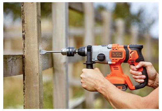 Black & Decker SDS-Plus-Akkus kombi kalapács 18 V akku nélkül, töltő nélkül-8