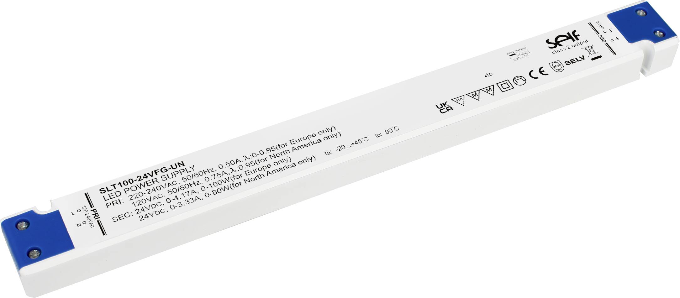 Self Electronics SLT100-24VFG-UN3 LED transzformátor Állandó feszültségű 100.0 W 24 V/DC Túlterhelés elleni védelem, Túlfeszültség kategória,, PFC-áramkör 1 db