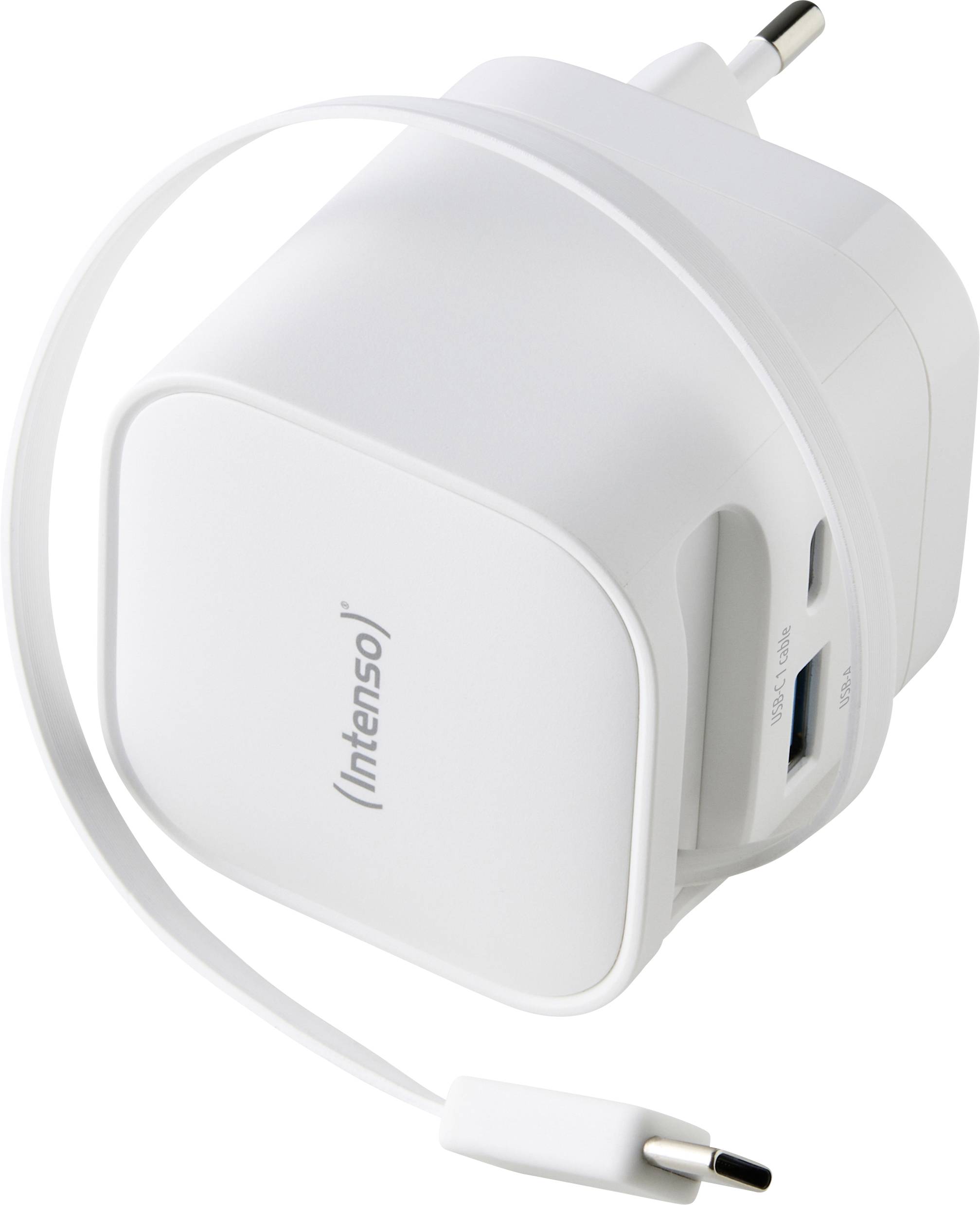 Intenso Intenso Power Adapter W65ACIC GaN white USB-s töltőkészülék 65 W 1x USB-C® Fehér Aljzat dugó