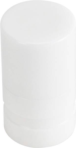 Egy fehér hengeres tároló kerek, lapos tetővel, valószínűleg kis tárgyak vagy anyagok tárolására szolgál.