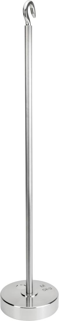 Magas, elegáns, ezüst fém sáv egy felső kampóval és erős kör alakú alappal, amely függőlegesen tartott tárgyak megtartására készült.