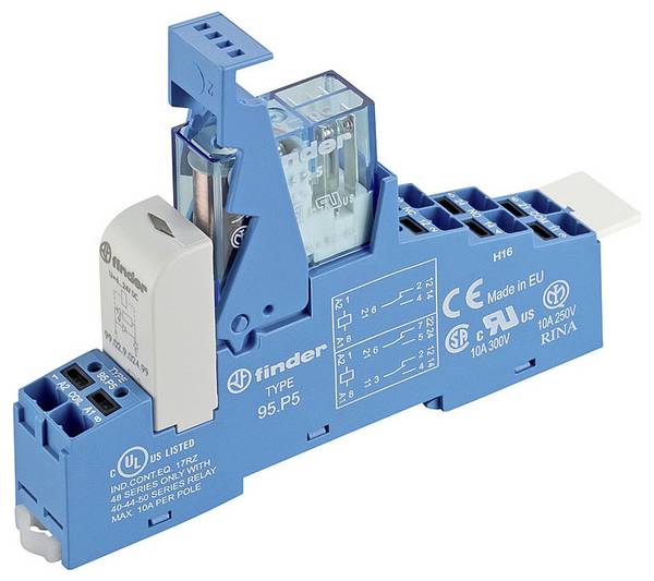 Finder 48.P6.7.024.1050SPA Csatoló relé 24 V/DC 16 A 1 váltó 1 db