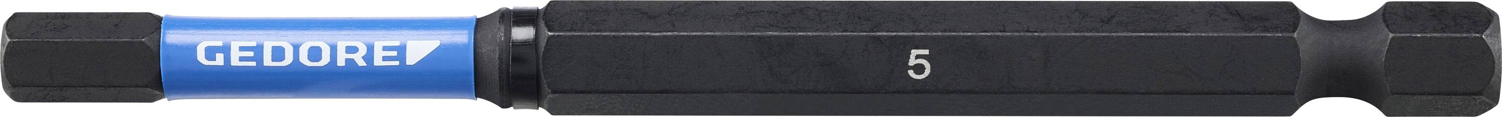 A black and blue screwdriver bit holder close-up image, with the label 'GEDOREZ' and a visible size marking of '5' visible.