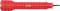 Egy piros, rácsmintázatos kézi eszköz beépített libellával, amely az építési vagy javítási feladatok stabilitásának biztosítására szolgál.