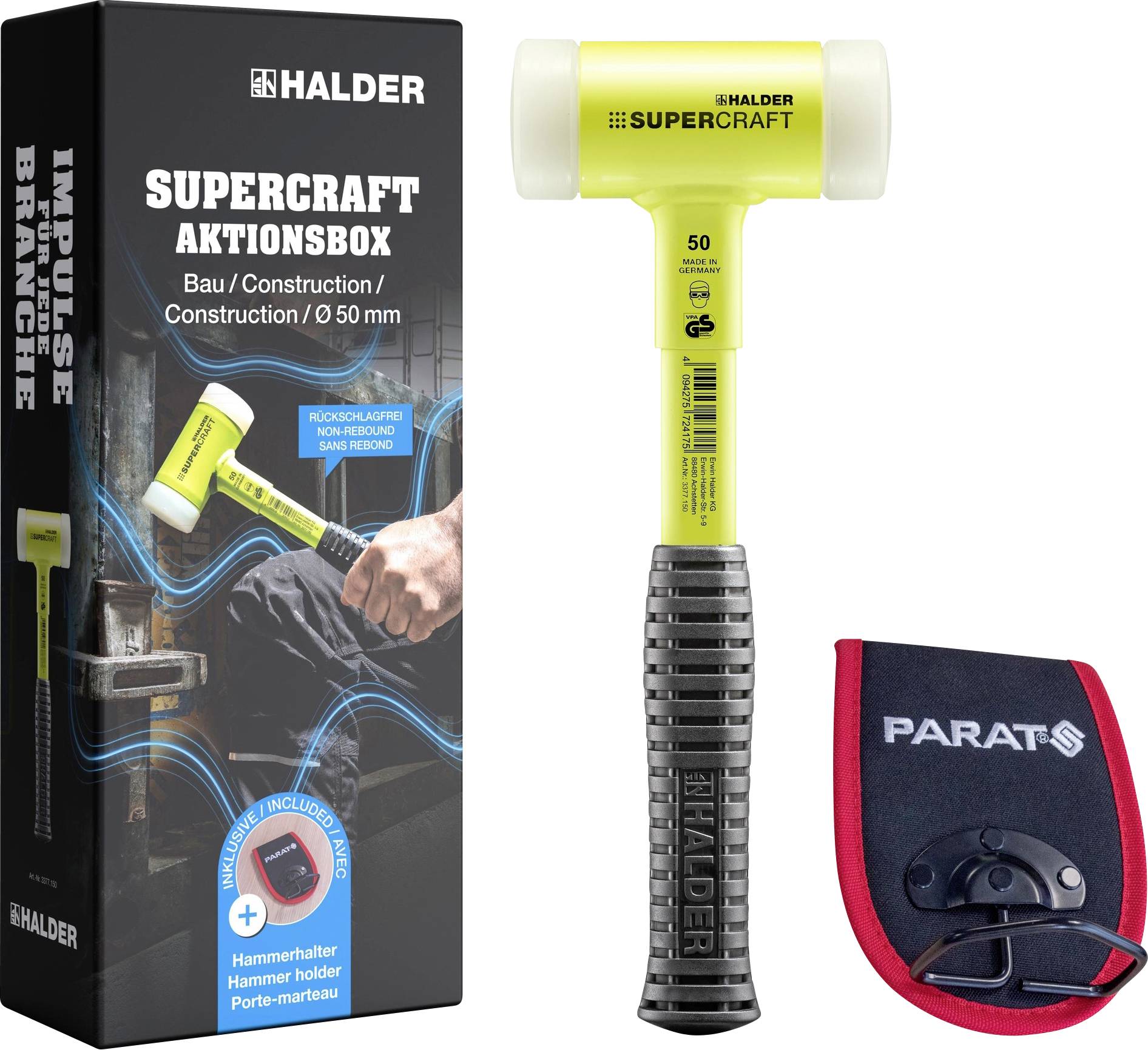 Halder SUPERCRAFT Aktionsbox BAU 3377s001 Puha kalapács visszacsapás mentes 1 db