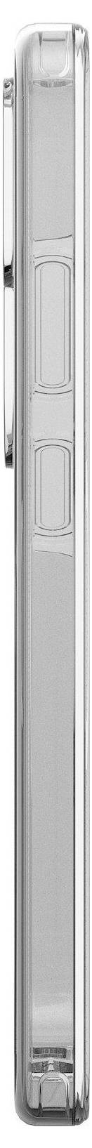 Egy modern okostelefon oldalnézete fémes felülettel, gombokkal és elegáns, vékony dizájnnal.