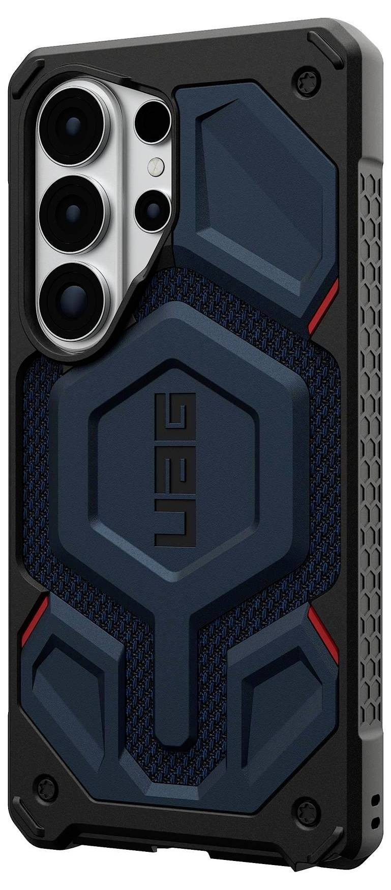 Az "OtterBox React Series" tokhoz tartozó csomagolás a Galaxy S26 Ultra-hoz. Bemutatja a katonai szabvány megfelelőséget, a karcolásálló tulajdonságokat és a Samsung tervezési kompatibilitást.
