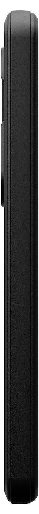 Egy okostelefon szürke és fekete erős tok, nagy kamerabeállítással és egy kerek mágneses gyűrűvel a hátoldalon a felszereléshez vagy a fogáshoz.