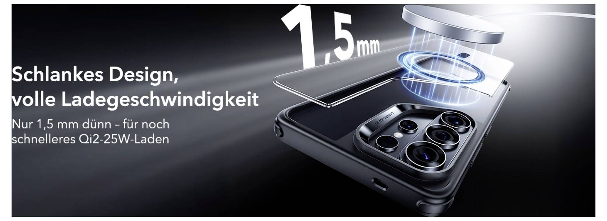 Vékony dizájnú okostelefon, 1,5 mm vastag, kiemelt töltési sebességgel Qi2-25W-töltéssel.