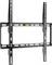 Fekete TV fali tartó, amely szintezővel felszerelt központosan elhelyezett felső sávon, lapos képernyős televíziókhoz tervezett, állítható konzolokkal.